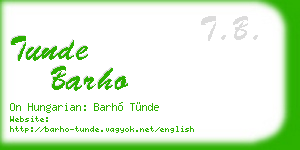 tunde barho business card