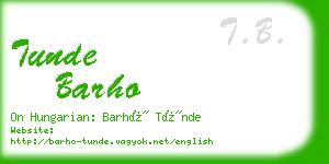 tunde barho business card